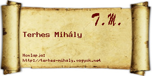 Terhes Mihály névjegykártya
